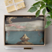 Mousseline Bouteille de parfum Rococo bleu 2 Papier de découp (Cadeau)