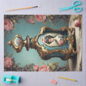 Mousseline Bouteille de parfum Rococo bleu 2 Papier de découp (Artisanat)