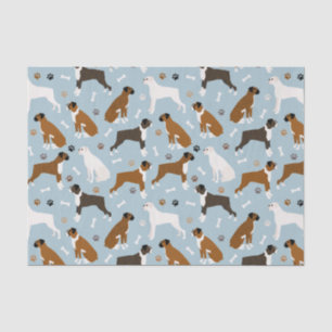 Mousseline Boxer os de chien et pattes papier de tissus