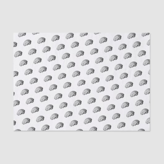 Mousseline Brains noir et blanc Horreur papier cadeau envelop (Recto)