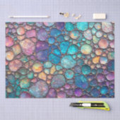 Mousseline Bulles d'Abalone colorées Papier Tissu (Artisanat)