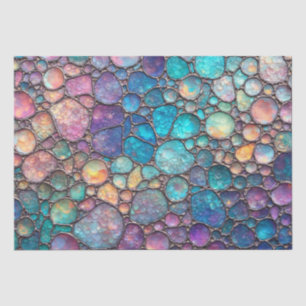 Mousseline Bulles d'Abalone colorées Papier Tissu