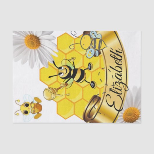 Mousseline Bumblebee Blancs Papier Tissu (Recto)