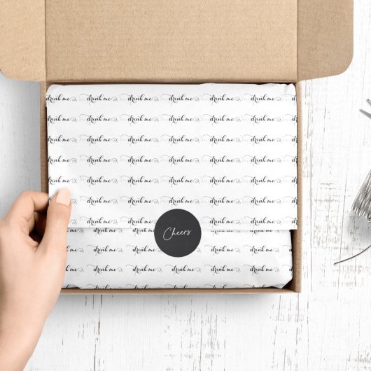 Mousseline Buvez-moi Élégant Script papier de tissu