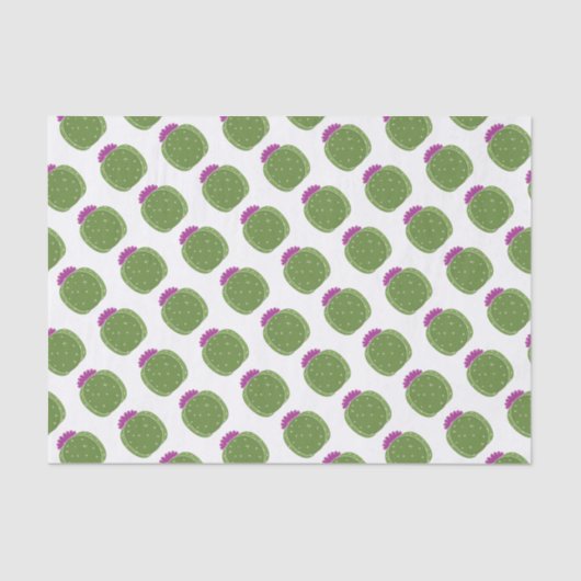 Mousseline Cactus courts à fleurs roses Imprimer Papier Tissu (Recto)