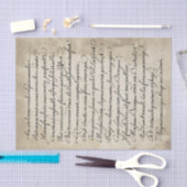 Mousseline Calligraphie Vintage de script papier Tissu (Artisanat)