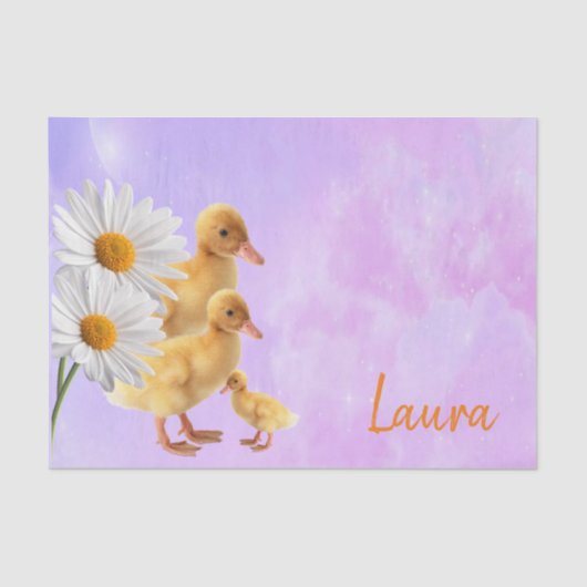 Mousseline Canards violets en papier de tissus (Recto)