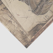 Mousseline Caoutchouc Occidental Aquarelle Découpage papier (Détail)