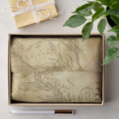 Mousseline Carte de style vintage sur papier parchemin (Cadeau)