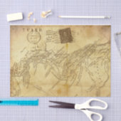 Mousseline Carte de style vintage sur papier parchemin (Artisanat)