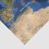 Mousseline carte géographique papier de tissu (Détail)