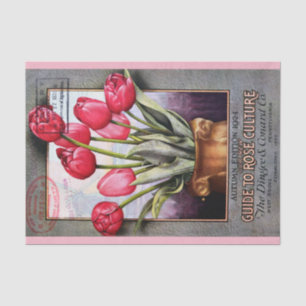 Mousseline Catalogue 10" de tulipes et de roses X 15" papier