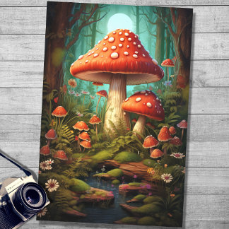 Mousseline Champignons dans la forêt 2 papier de découpage