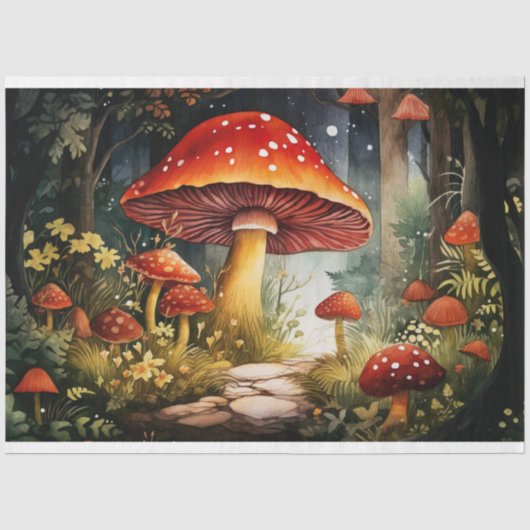 Mousseline Champignons dans la forêt 6 Papier de découpage (Recto)