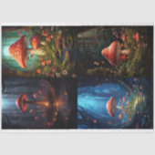 Mousseline Champignons en forêt Collage 1 papier décolpage (Recto)