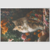 Mousseline Chat Boho en Floral 2 Papier Découpage (Recto)