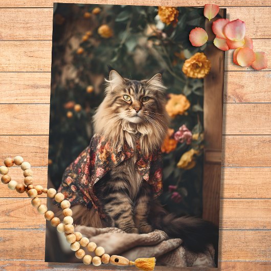 Mousseline Chat Boho en Floral 4 Papier Découpage