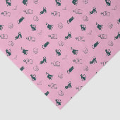 Mousseline Chat noir et crâne Halloween Papier Tissu (Détail)