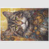 Mousseline Chat Steampunk 1 papier découpage (Recto)
