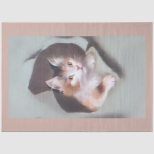 Mousseline Chatons vintage faisant irruption dans du papier c