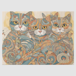 Mousseline chats apaisants 4 papier de tissu