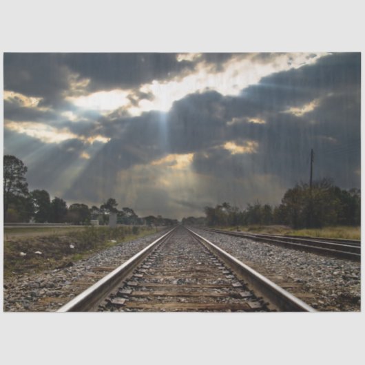 Mousseline Chemins de fer 20x30 Papier de fond de découpage (Recto)