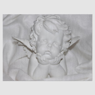 Mousseline cherub dans du papier de tissu blanc