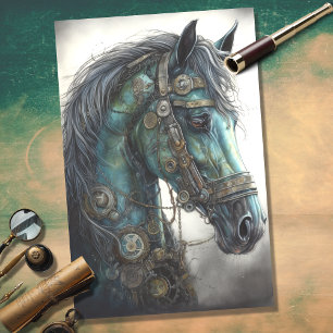 Mousseline Cheval Steampunk 2 Découpage papier
