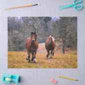 Mousseline Chevaux Galloping Decoupage papier Tissu (Artisanat)