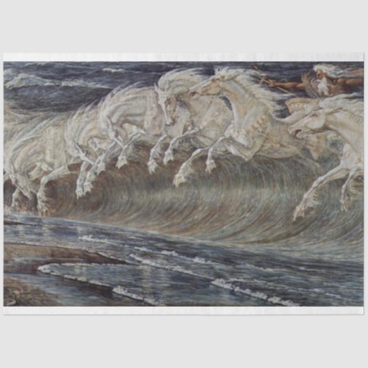 Mousseline Chevaux peignant du papier découpage (Recto)