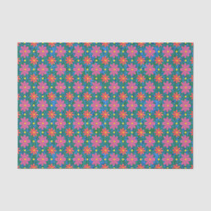 Mousseline Chic Rangoli Fleurs et papier de tissus Pois