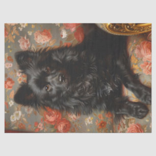 Mousseline Chien Schipperke Royal Papier Découpé Vintage