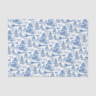 Mousseline Chinoiserie Blue Willow Decoupage papier de tissus