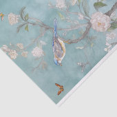 Mousseline Chinoiserie Papier bleu turquoise clair (Détail)