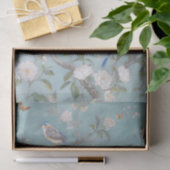 Mousseline Chinoiserie Papier bleu turquoise clair (Cadeau)