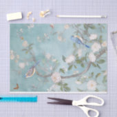 Mousseline Chinoiserie Papier bleu turquoise clair (Artisanat)