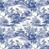 Mousseline Chinoiserie Papier de fond décolpage bleu et blanc