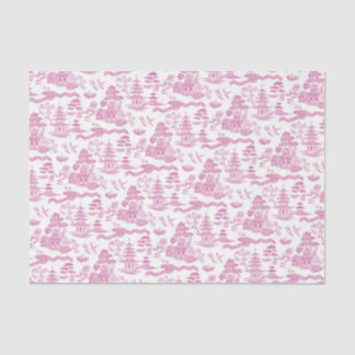 Mousseline Chinoiserie Pink Willow Decoupage papier de tissus
