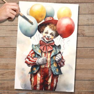 Mousseline Cirque Clown 1 Papier de découpage