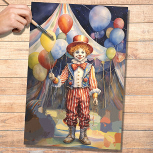Mousseline Cirque Clown 2 papier découpage