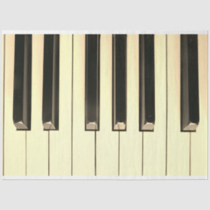 Mousseline Clavier de piano 4 Sepia Découpage Papier de tissu
