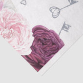 Mousseline Clés et coeurs d'argent papier Mariage floral (Détail)