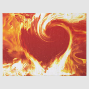 Mousseline coeur du papier de tissu de feu