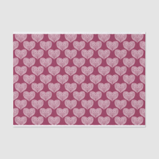 Mousseline Coeur ornemental en Bourgogne Tissu Papier