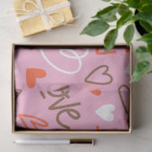 Mousseline Coeurs d'Amour Scribblés Papier Tissu (Cadeau)