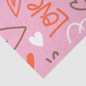 Mousseline Coeurs d'Amour Scribblés Papier Tissu (Détail)