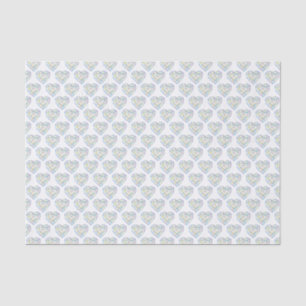 Mousseline Coeurs de diamant aquarelle art pierres papier de