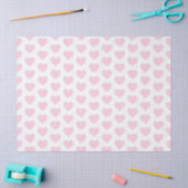 Mousseline Coeurs, rose pâle sur papier blanc (Artisanat)