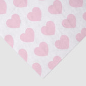 Mousseline Coeurs, rose pâle sur papier blanc (Détail)