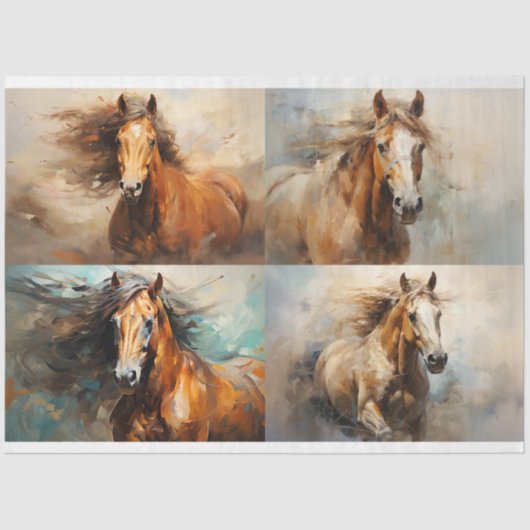 Mousseline Collage de Cheval Sauvage 2 papier de découpage (Recto)